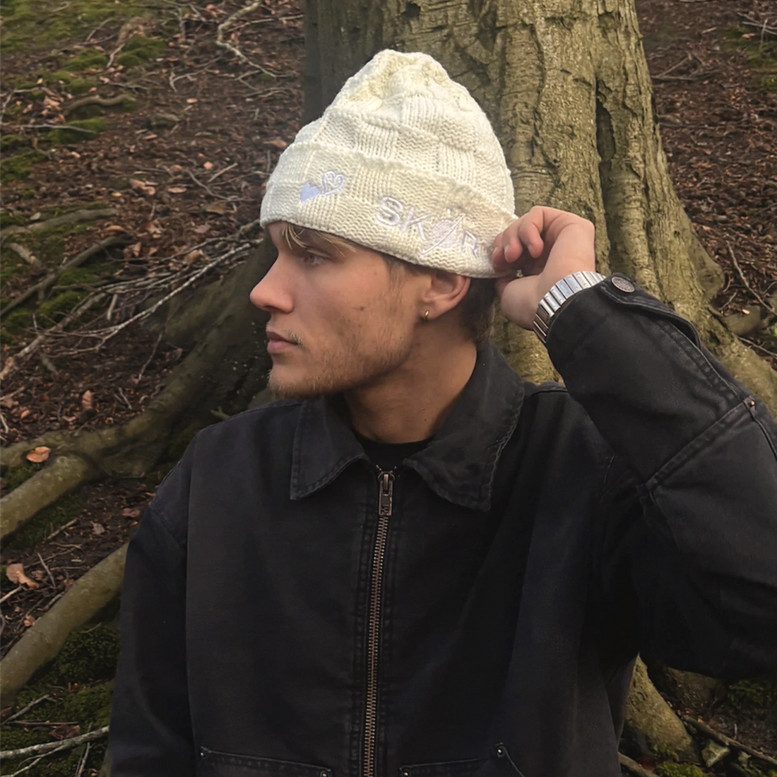 CHECKERS CREME BEANIE