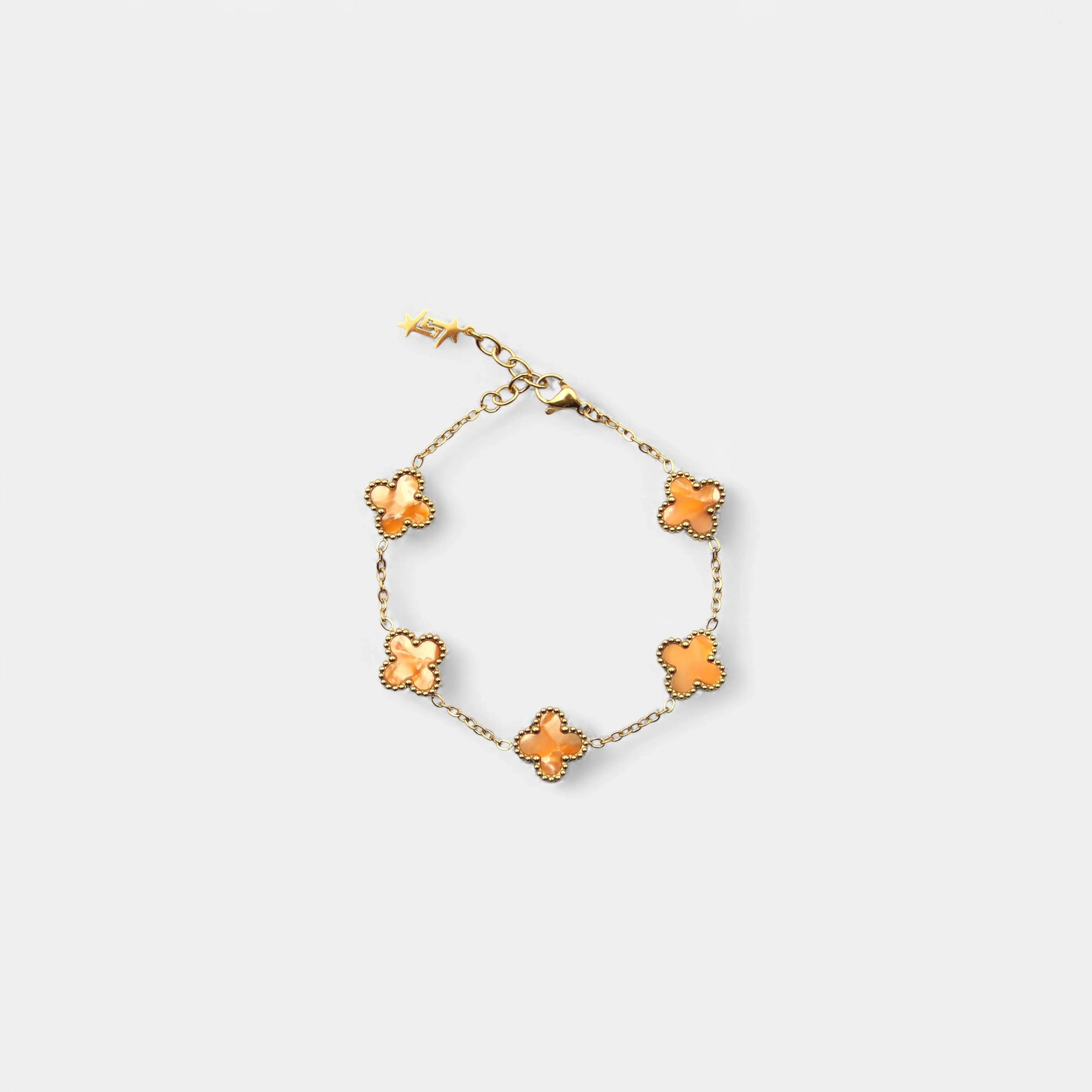CLOVE BRACELET ORANGE MARBLE SKØR