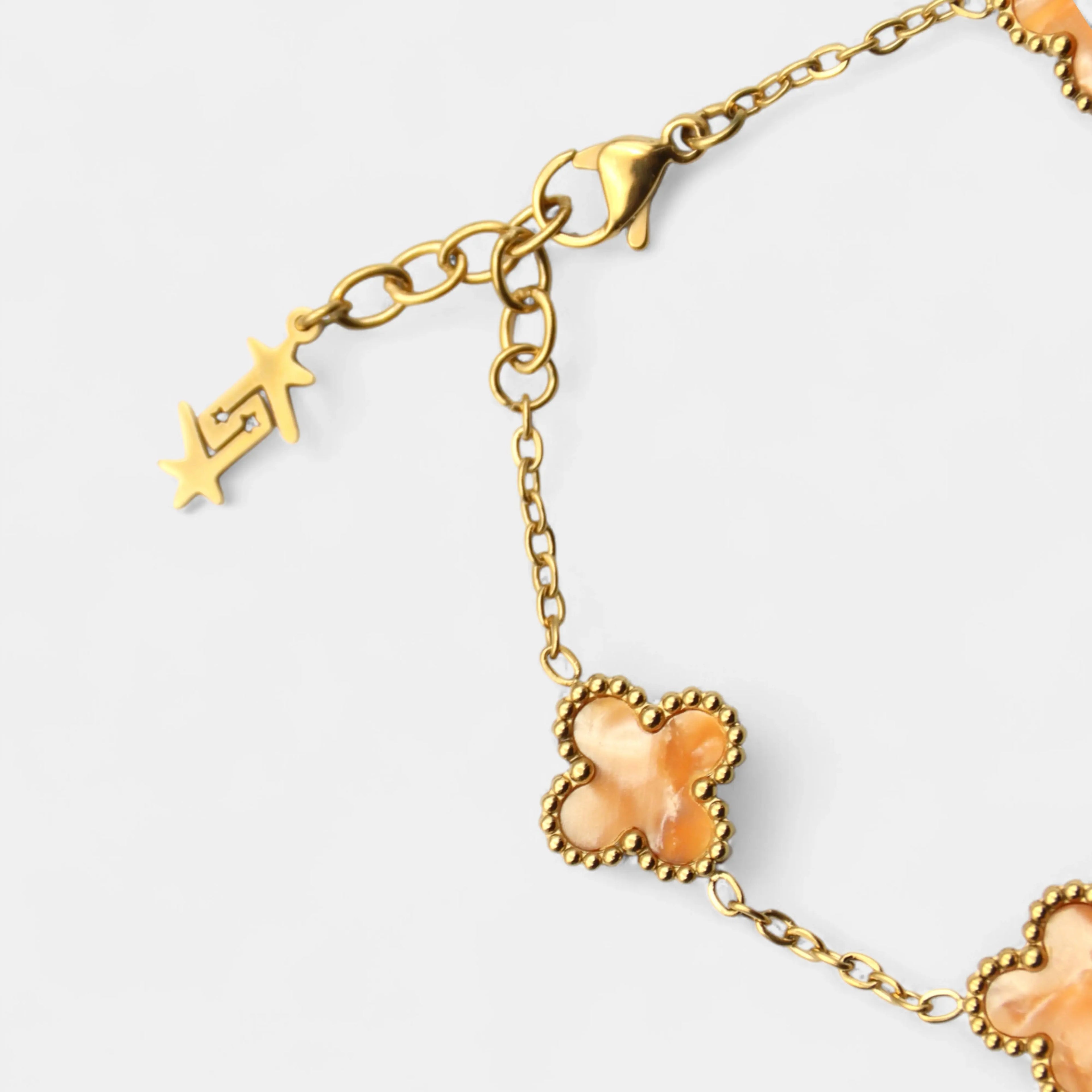 CLOVE BRACELET ORANGE MARBLE SKØR