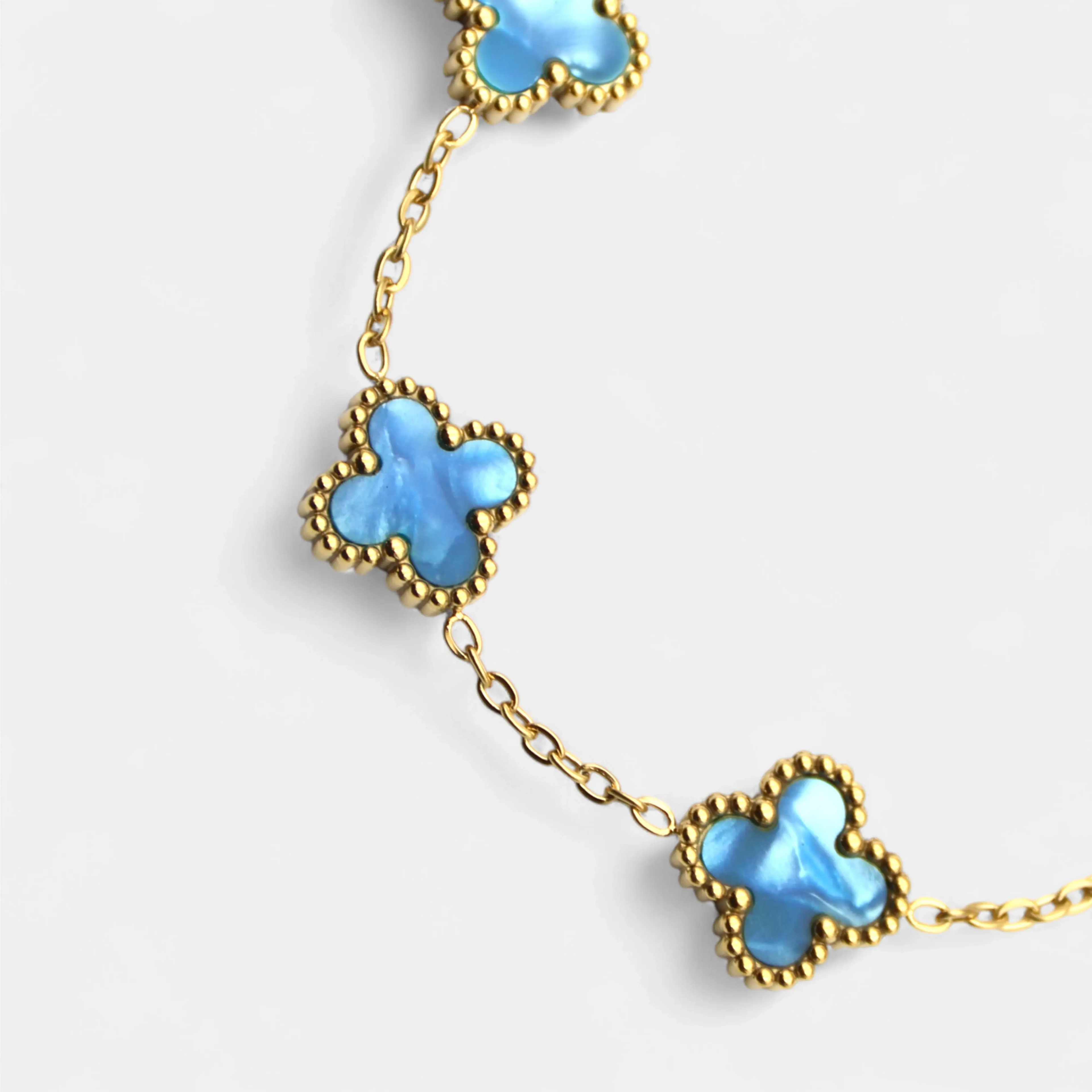 CLOVE BRACELET BLUE MARBLE SKØR