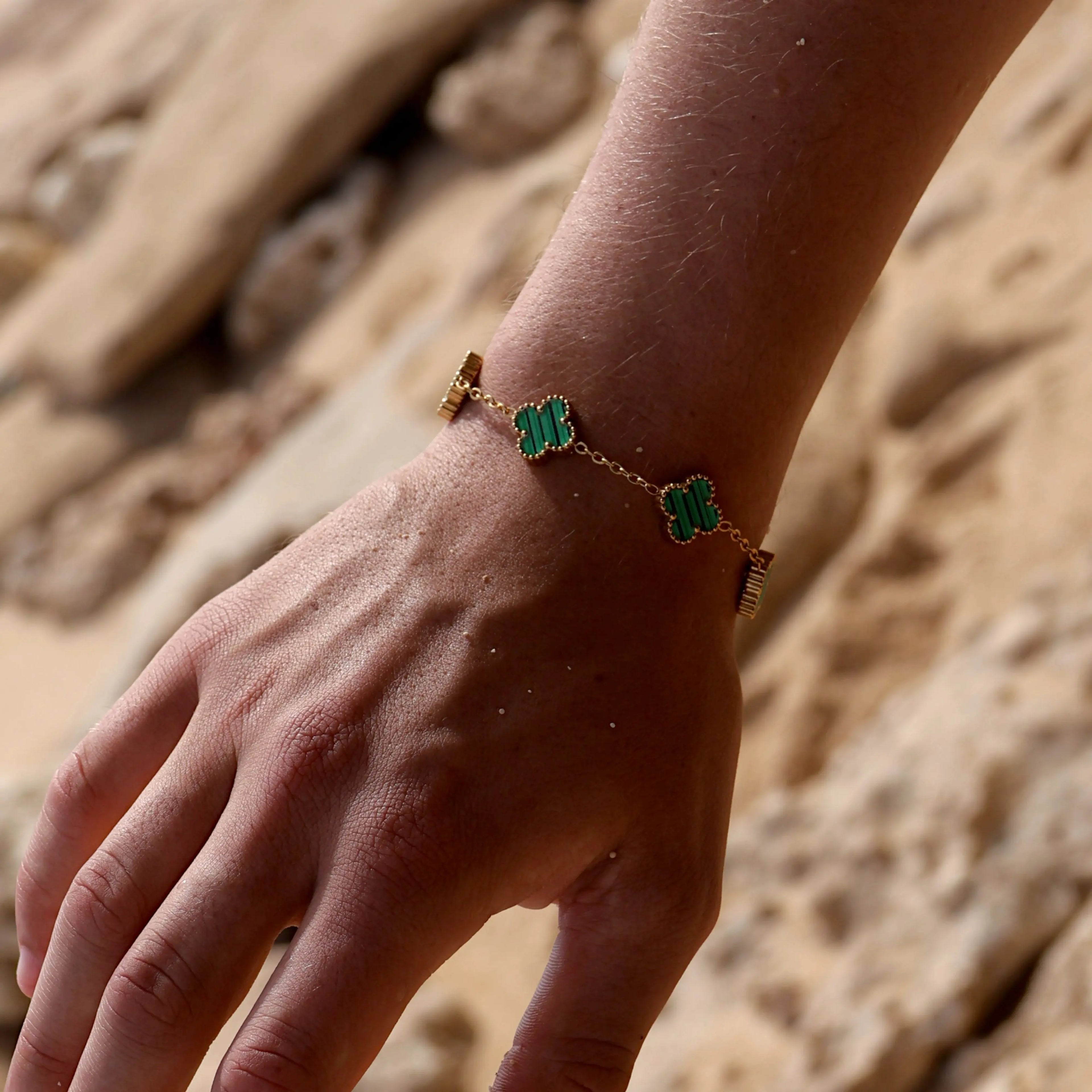 CLOVE BRACELET STRIPED GREEN SKØR