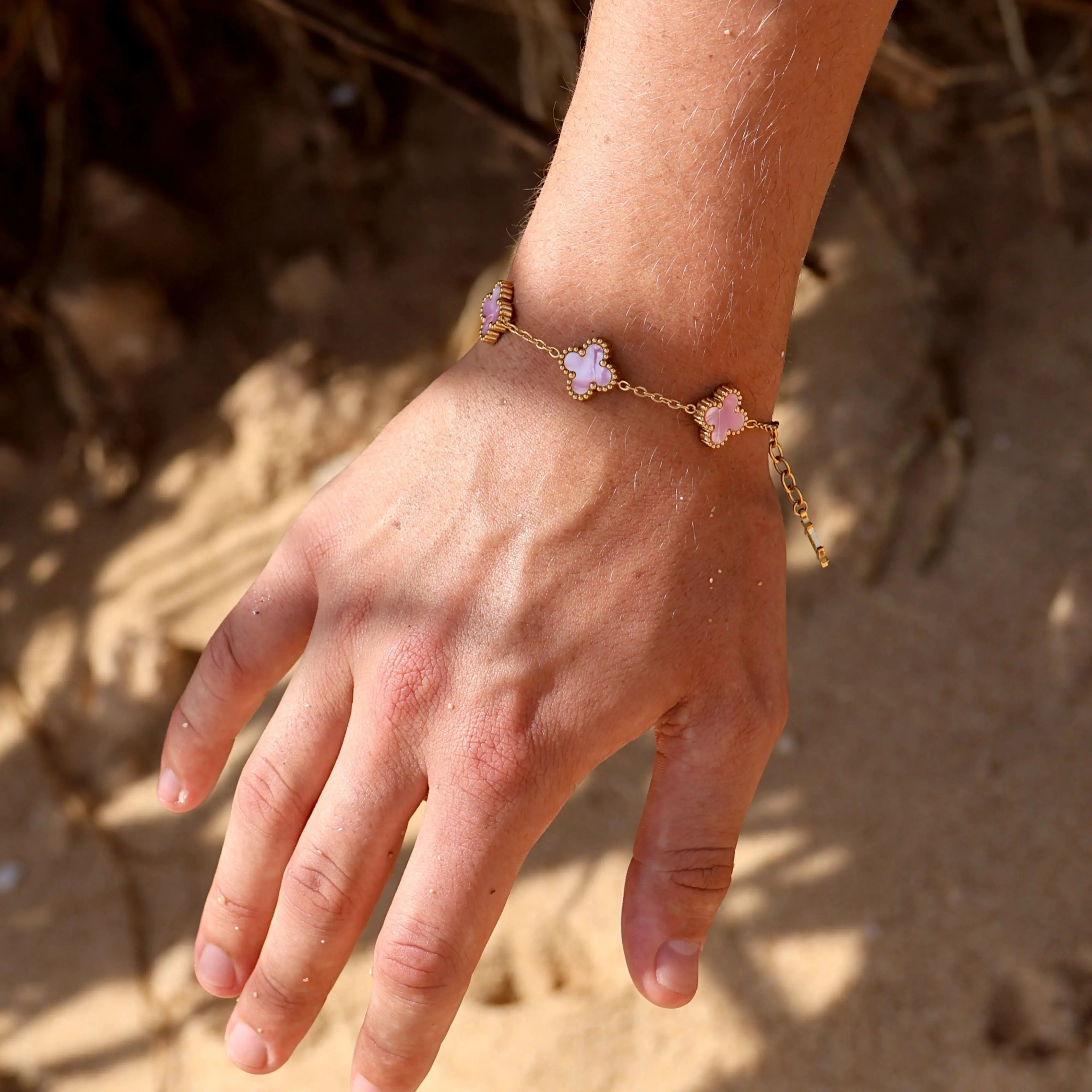 CLOVE BRACELET PINK MARBLE SKØR