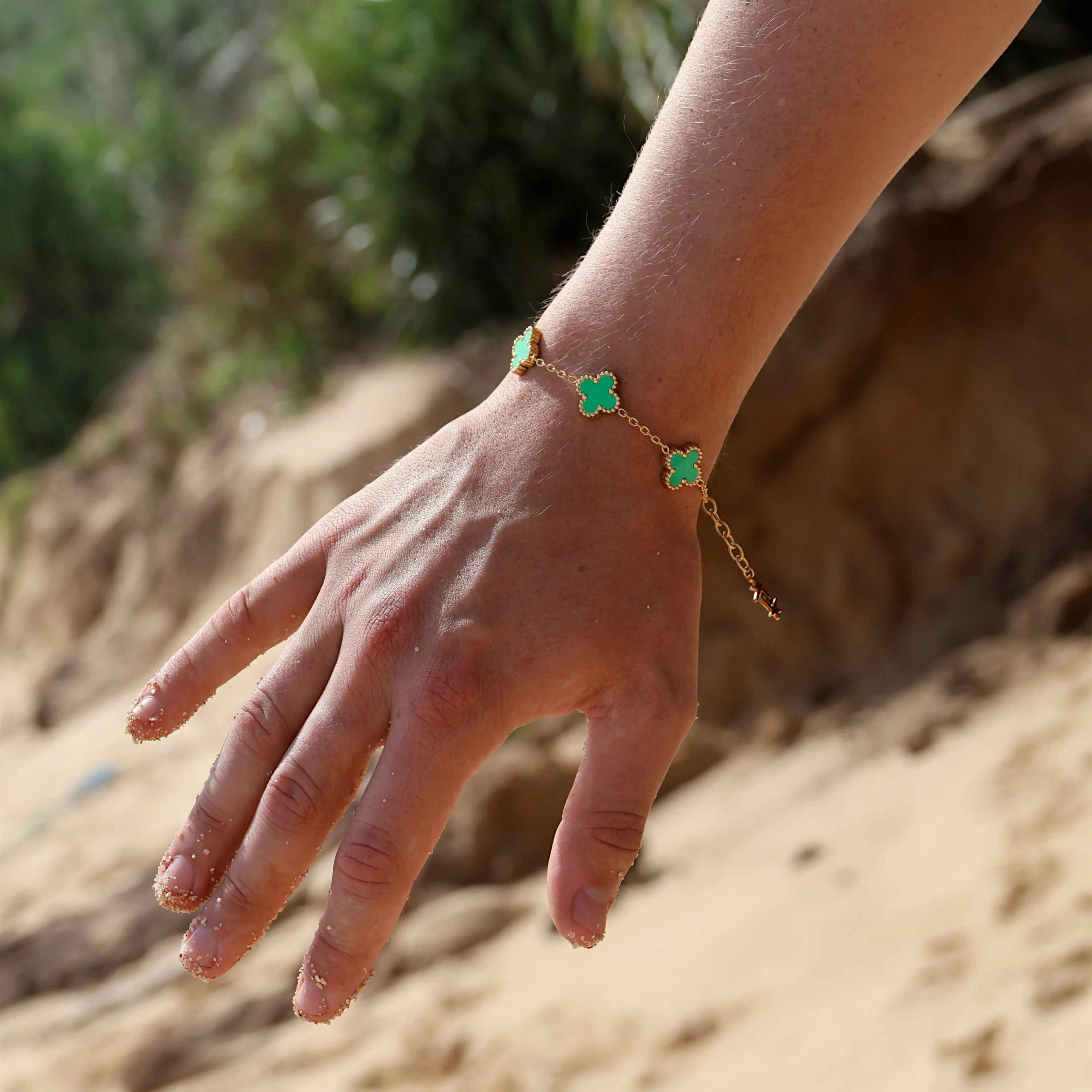 CLOVE BRACELET GREEN SKØR
