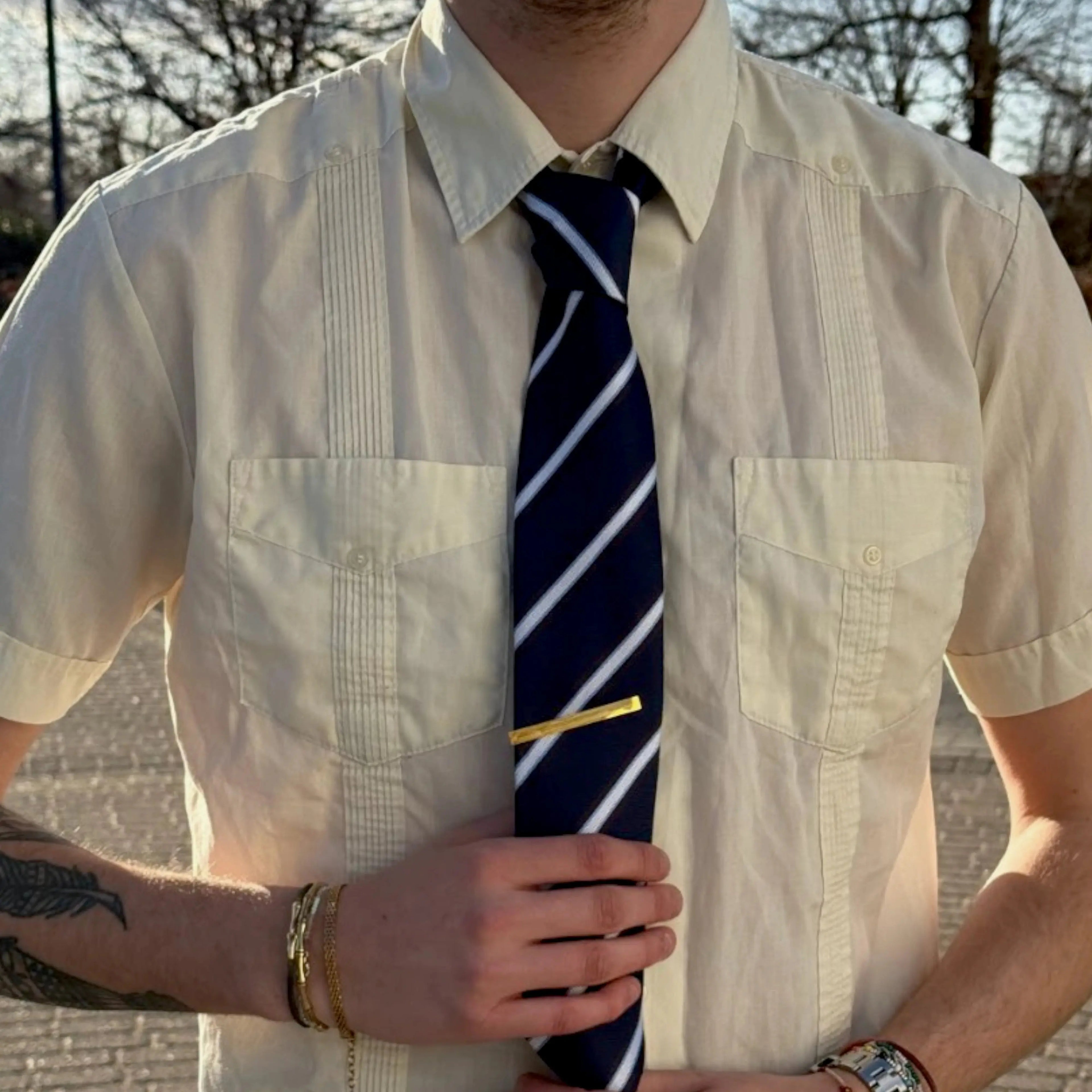 STRIPED TIE SKØR