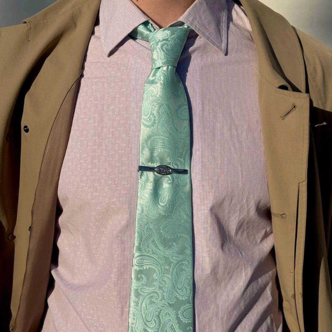 TURQUOISE PAISLEY TIE SKØR