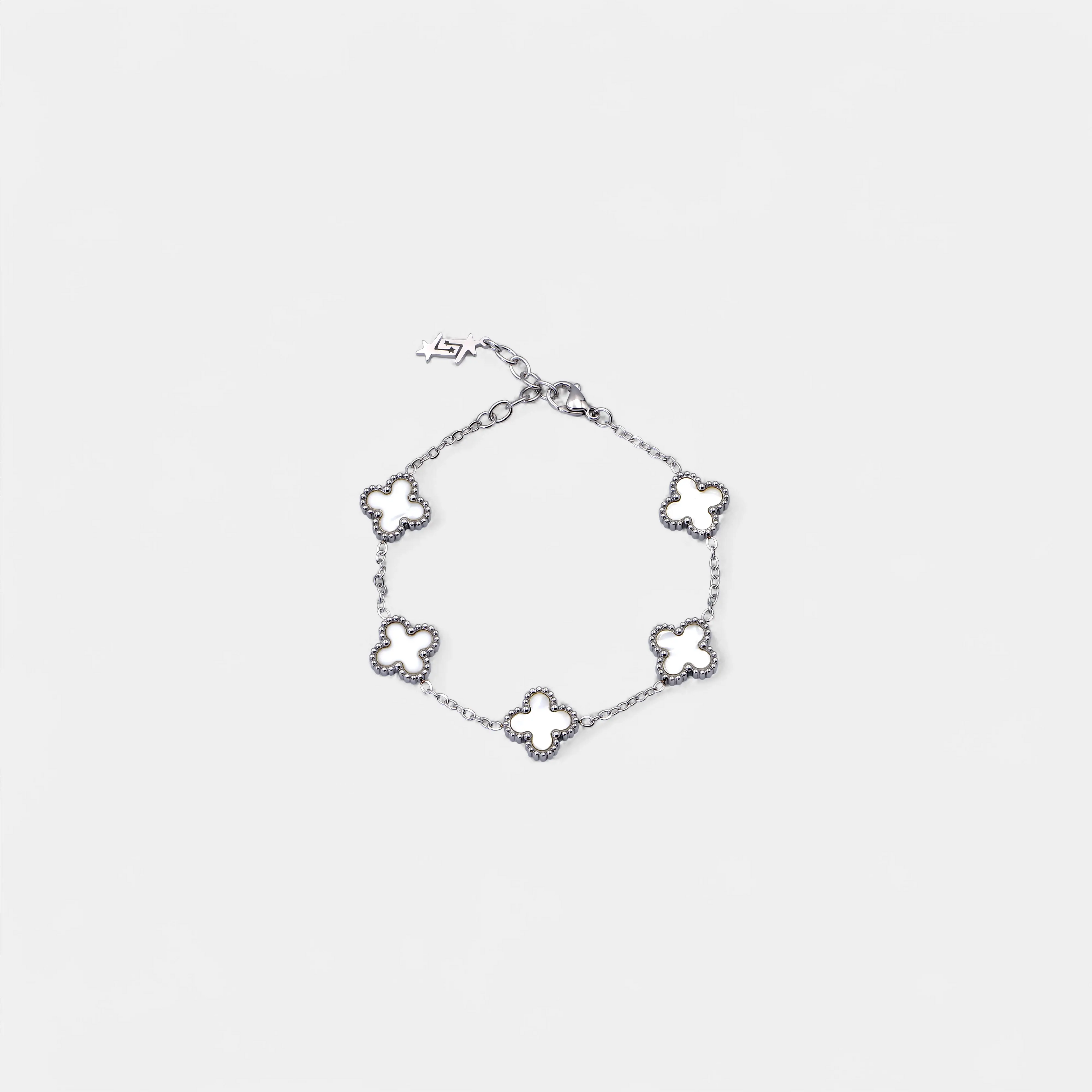 CLOVE BRACELET SILVER WHITE SKØR