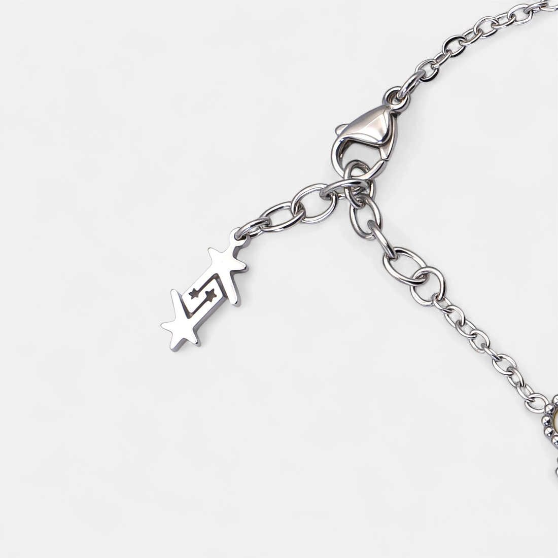 CLOVE BRACELET SILVER WHITE SKØR