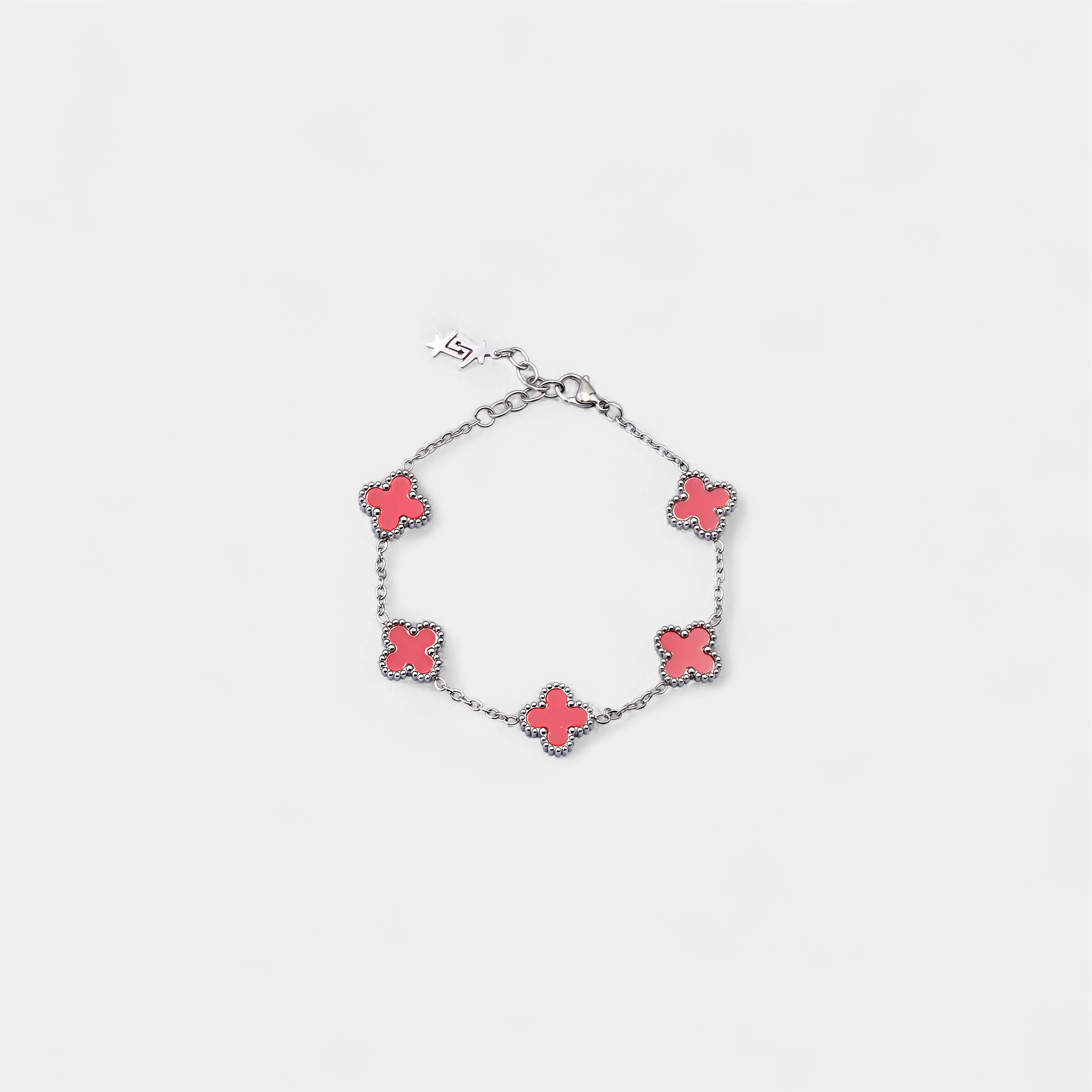 CLOVE BRACELET SILVER PINK