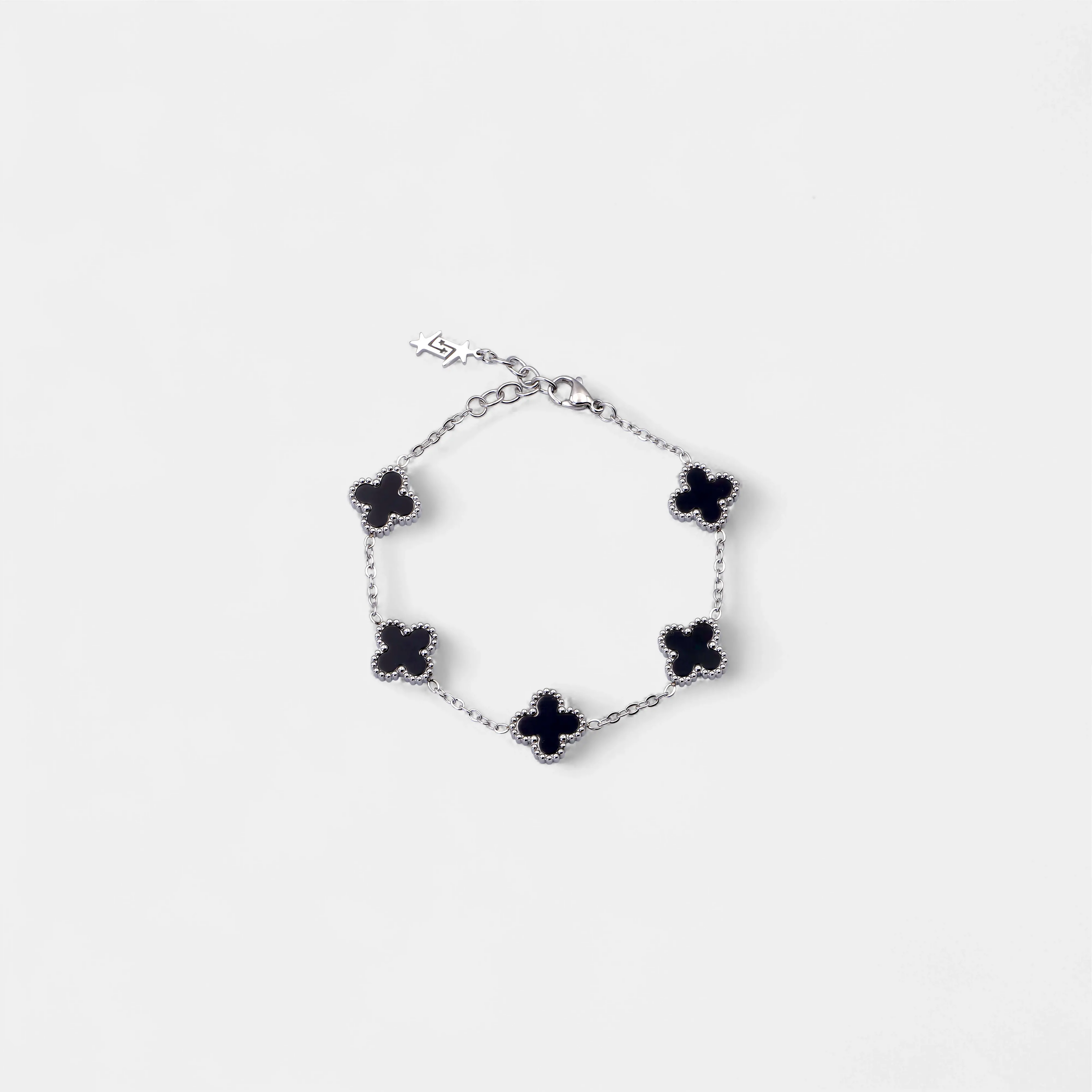 CLOVE BRACELET SILVER BLACK SKØR