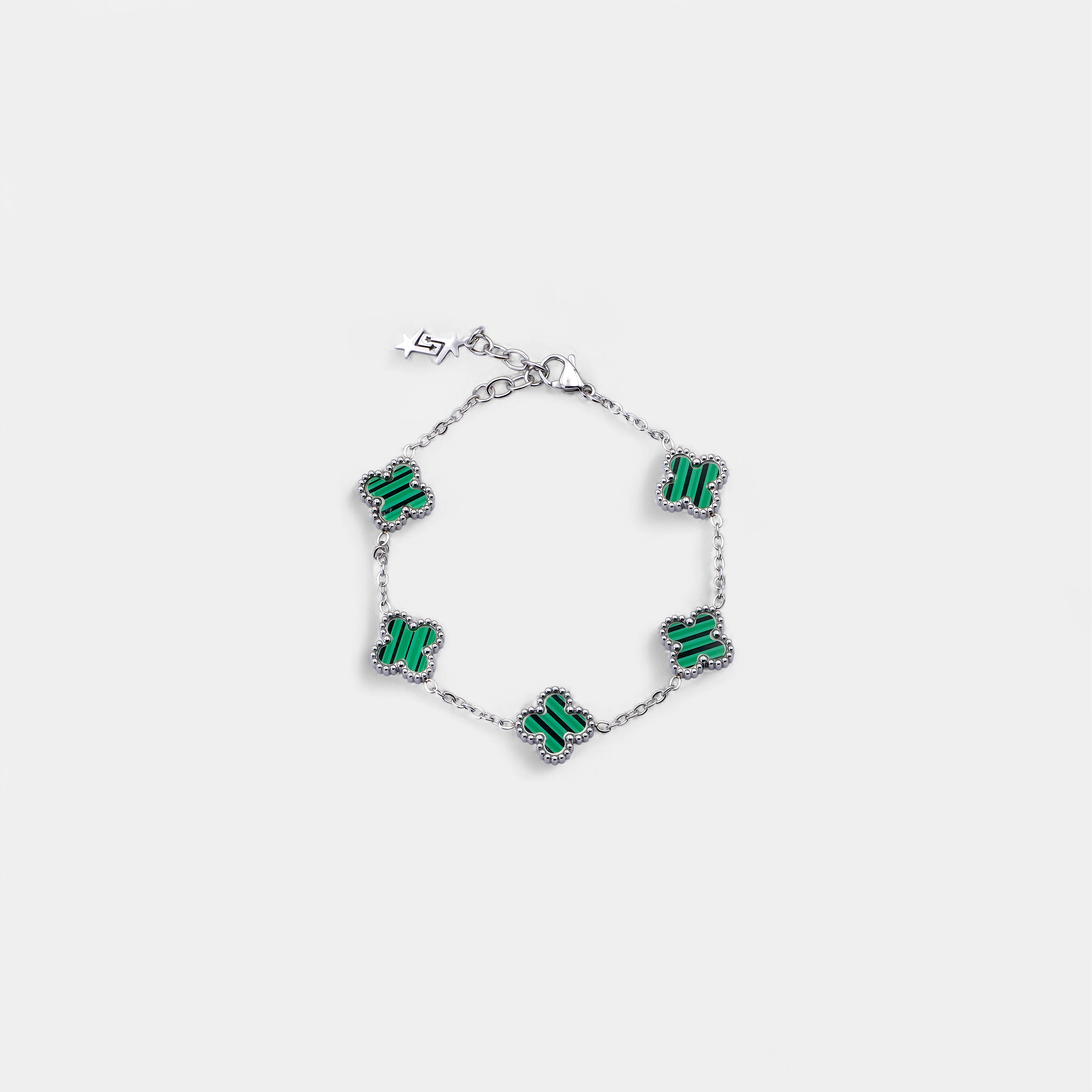 CLOVE BRACELET SILVER GREEN