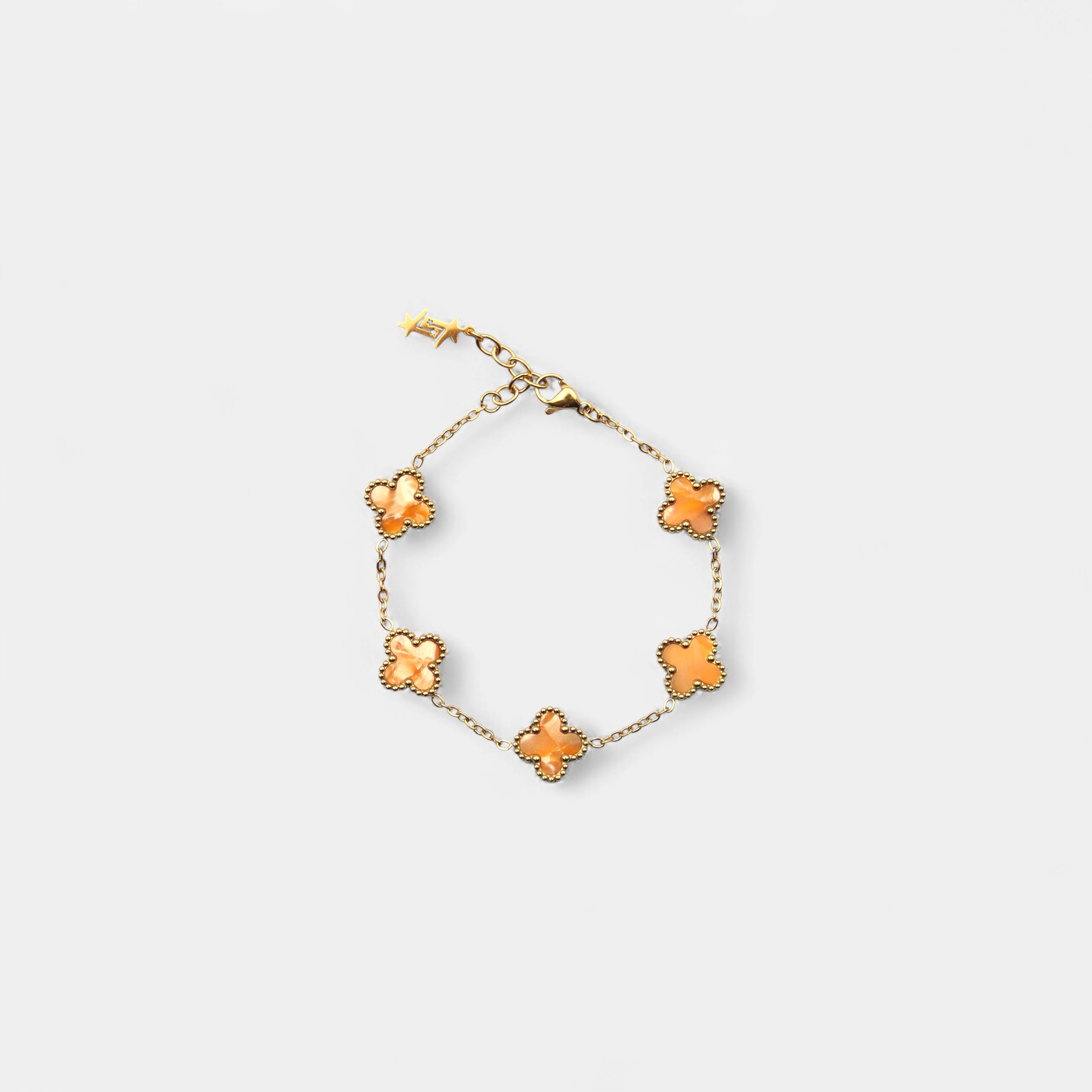 CLOVE BRACELET ORANGE MARBLE