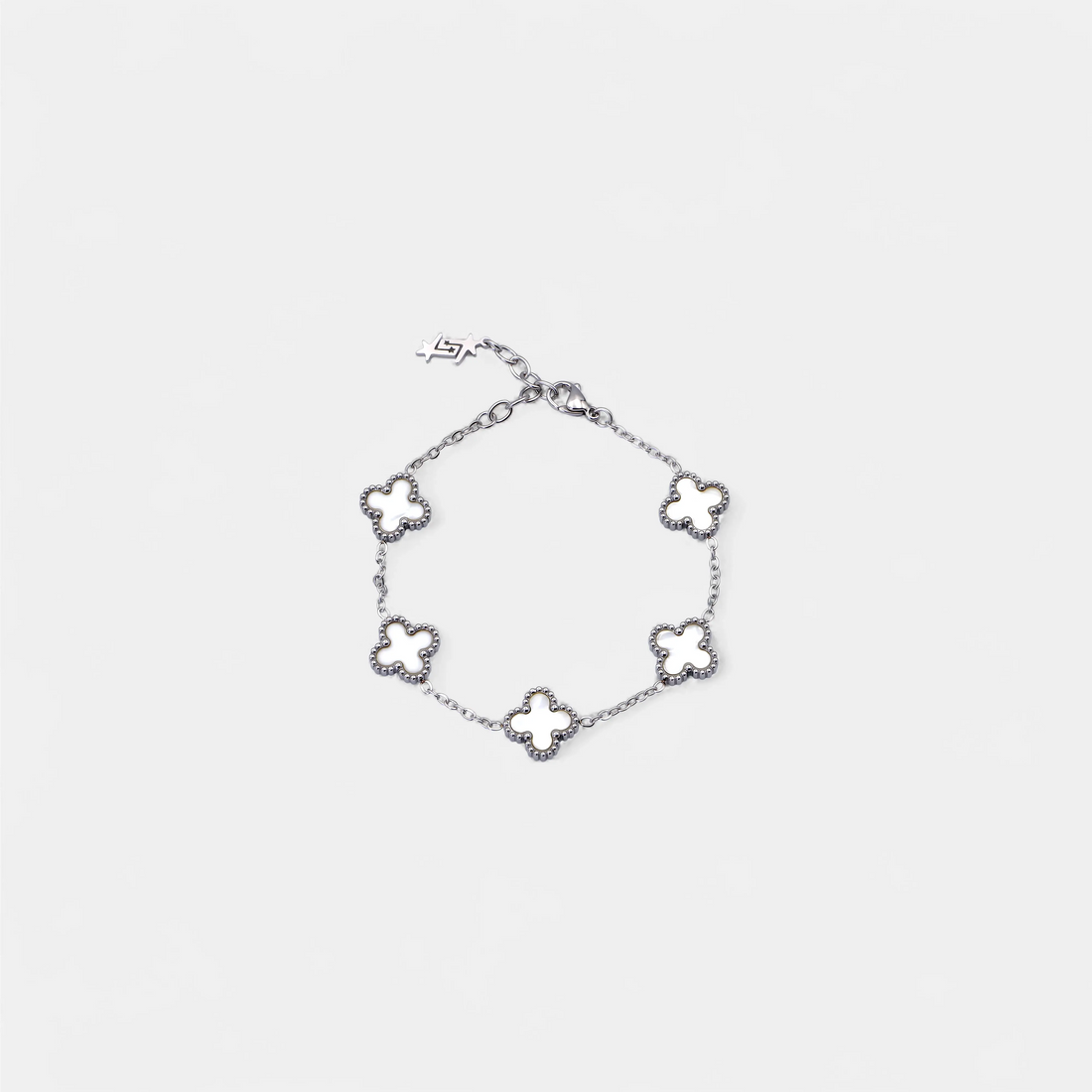 CLOVE BRACELET SILVER WHITE SKØR
