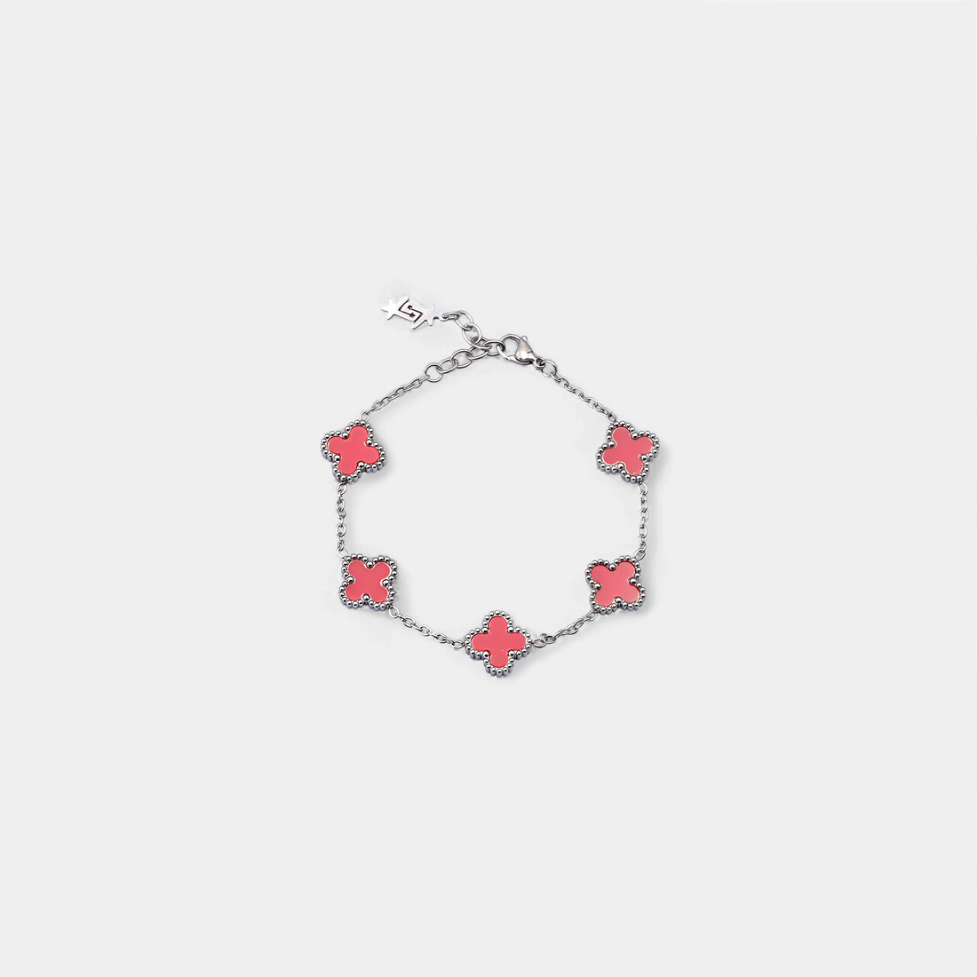 CLOVE BRACELET SILVER PINK SKØR