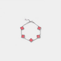 CLOVE BRACELET SILVER PINK