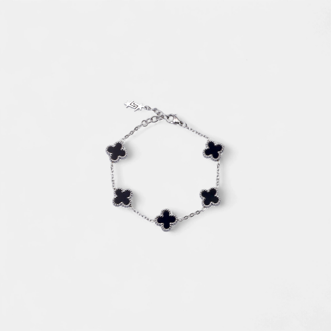 CLOVE BRACELET SILVER BLACK SKØR